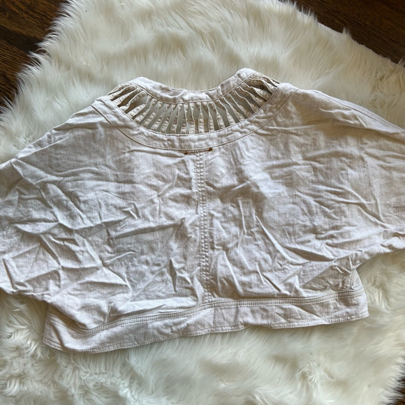 Anthropologie Hei Hei Womens Cropped Jacket Ivory Open Front Stretch Cut Out XS - Picture 5 of 8